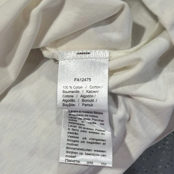 Lacoste Men's Cream T-Shirt with Green Stripes - Picture 5 of 5